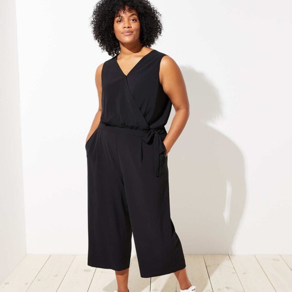 Loft plus tie waist jumpsuit size 18